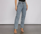 Trendy asymmetrische High-Rise Boyfriend Jeans